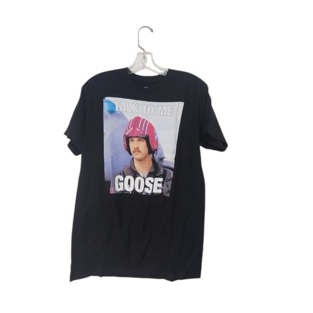 Top Gun Talk To Me Goose Graphic T-Shirt Mens Medium Black Short Sleeve‎ Tee